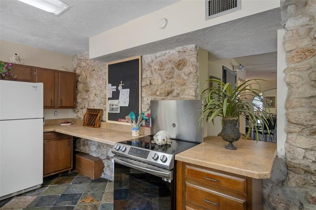 Interior, Kitchen, Stone Walls
