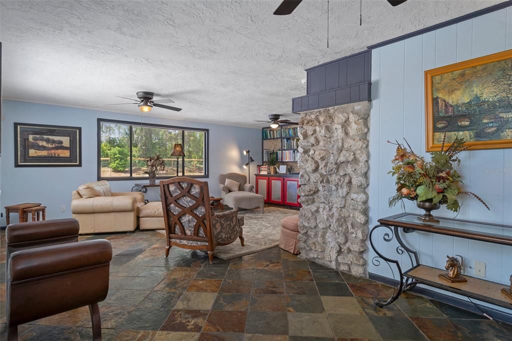 Interior, Living room, Stone Walls