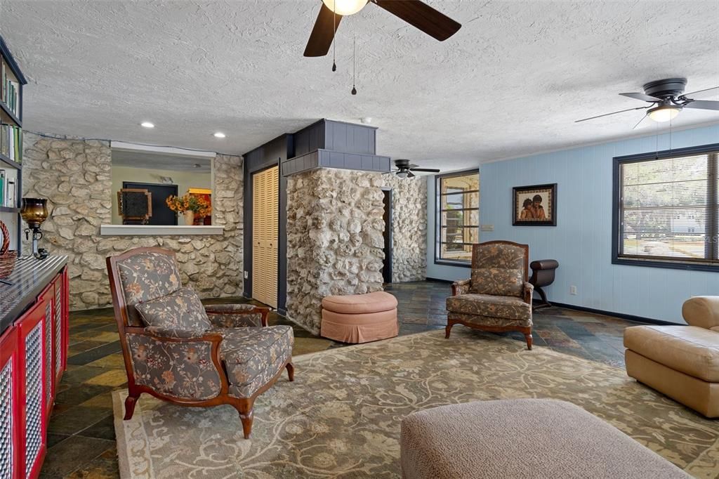 Interior, Recessed Lighting, Stone Walls