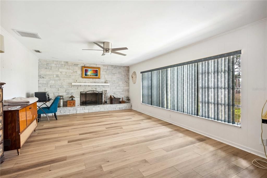 Fireplace, Interior, Stone Walls, Wood Texture Flooring