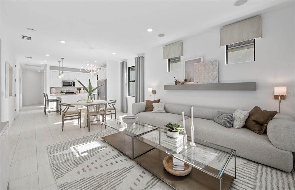 Dining room, Interior, Kitchen, Living room, Pendant Lights, Recessed Lighting, Stainless Steel Appliances