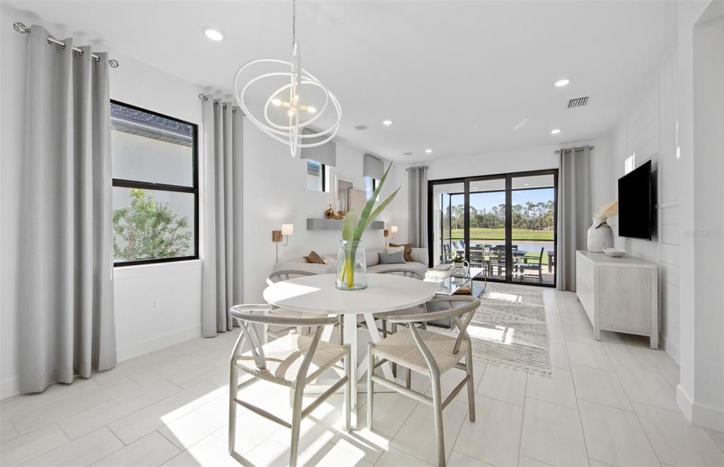 Dining room, Interior, Living room, Pendant Lights, Recessed Lighting, Water