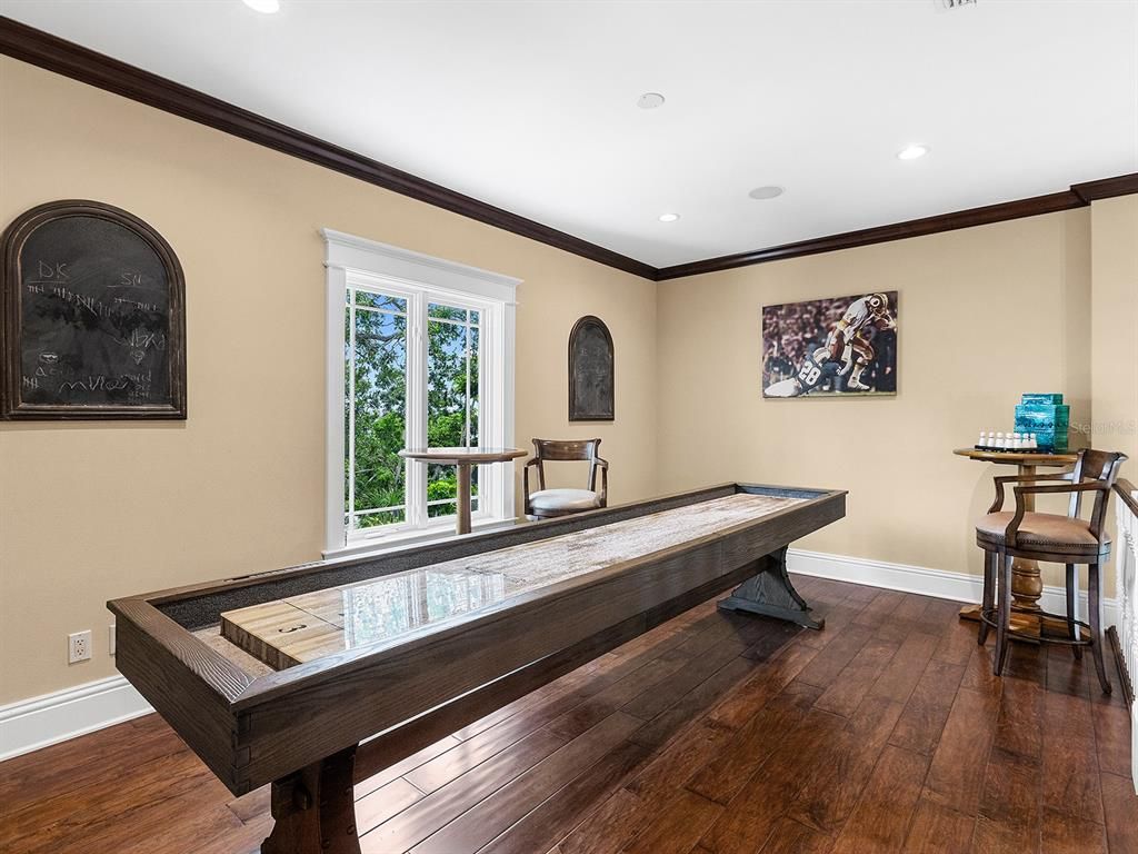 Game Room, Interior, Recessed Lighting, Wood Texture Flooring