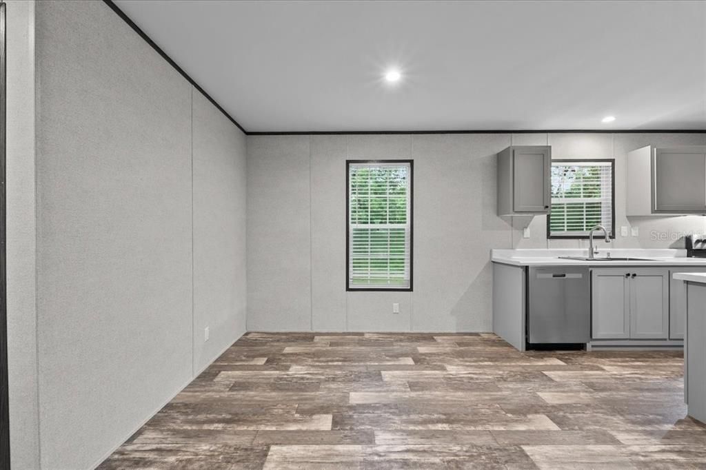 Interior, Kitchen, Recessed Lighting, Wood Texture Flooring