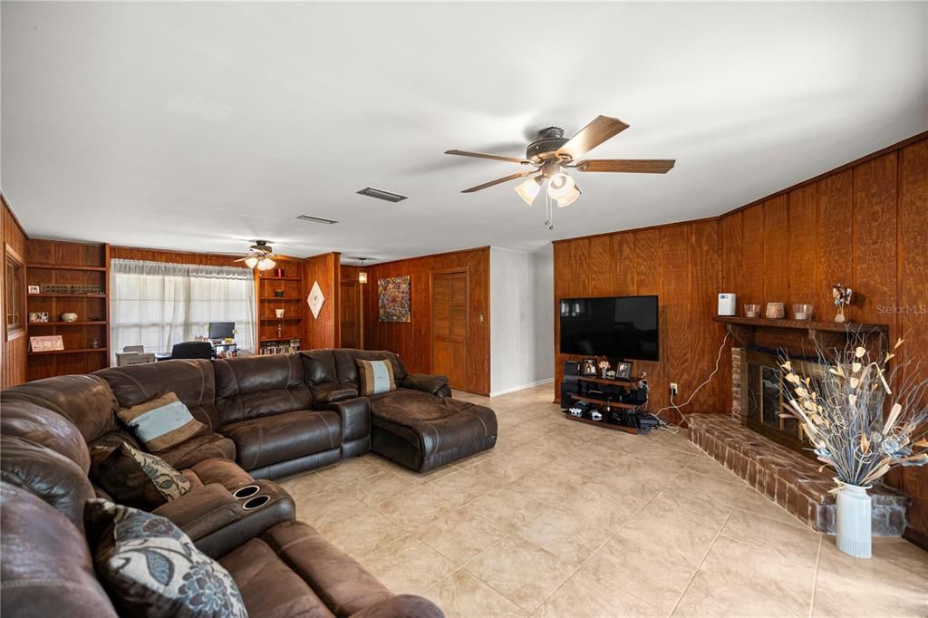 Fireplace, Interior, Living room, Wooden Walls