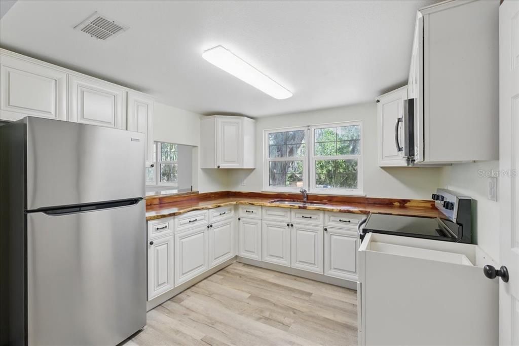 Interior, Kitchen, Wood Texture Flooring