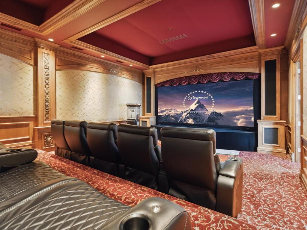 Home Theatre Room, Interior, Projection Screen, Recessed Lighting, Theatre Room