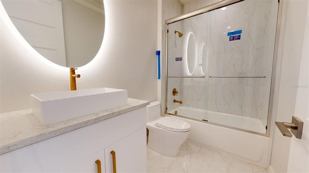 Bathroom, Glass Shower, Interior, Marble, Marble Walls