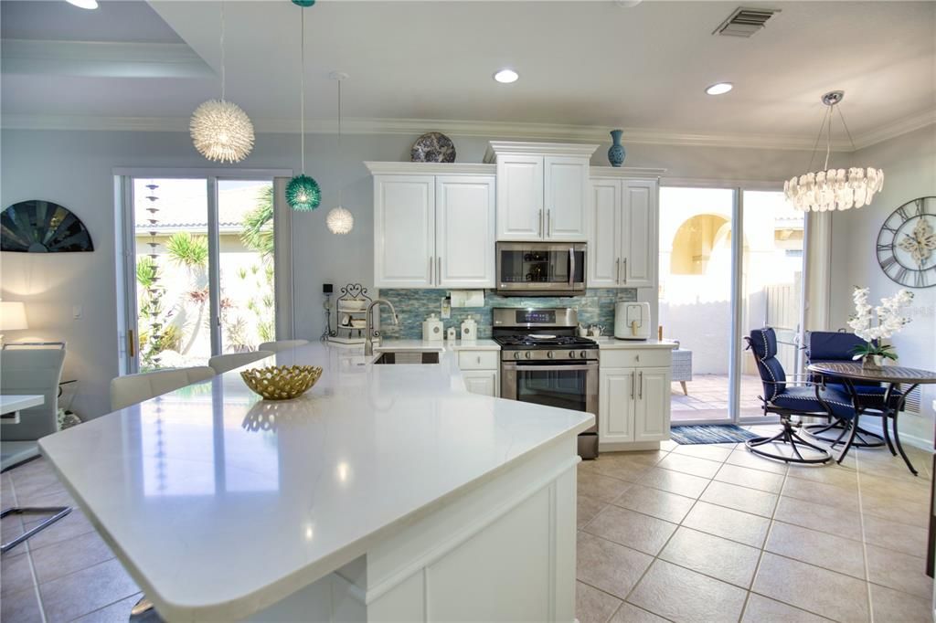 Interior, Kitchen, Pendant Lights, Recessed Lighting, Stainless Steel Appliances