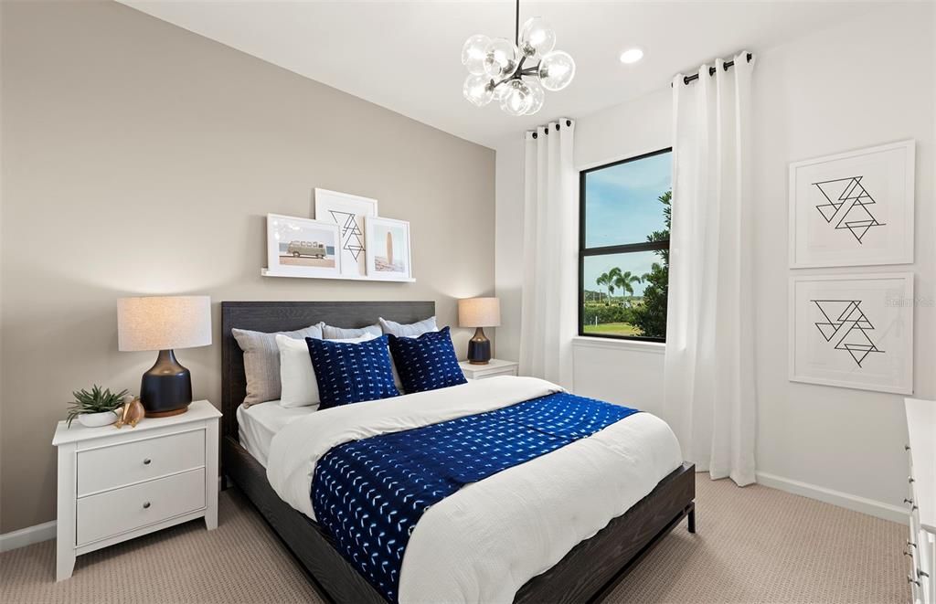 Bedroom, Interior, Pendant Lights, Recessed Lighting