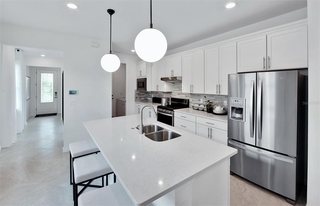 Interior, Kitchen, Pendant Lights, Recessed Lighting, Stainless Steel Appliances