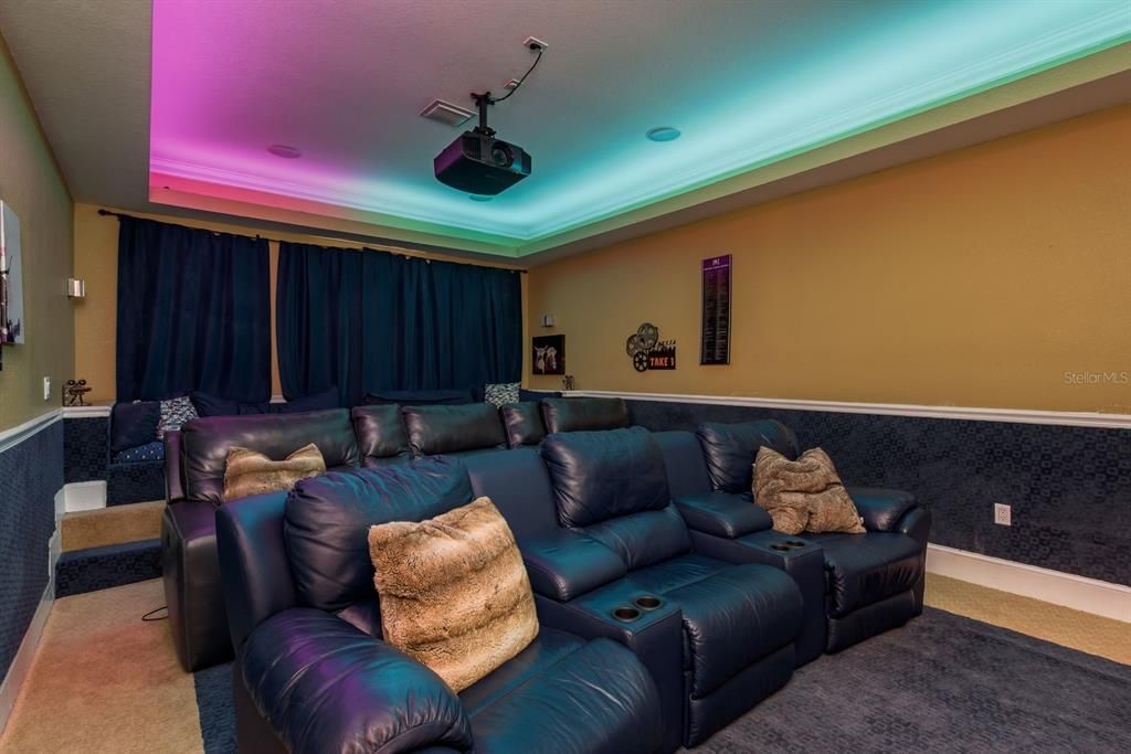 Home Theatre Room, Interior, Projection Screen, Recessed Lighting, Theatre Room