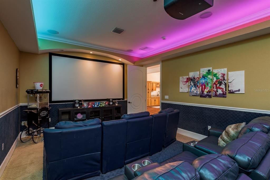Home Theatre Room, Interior, Projection Screen, Recessed Lighting, Theatre Room
