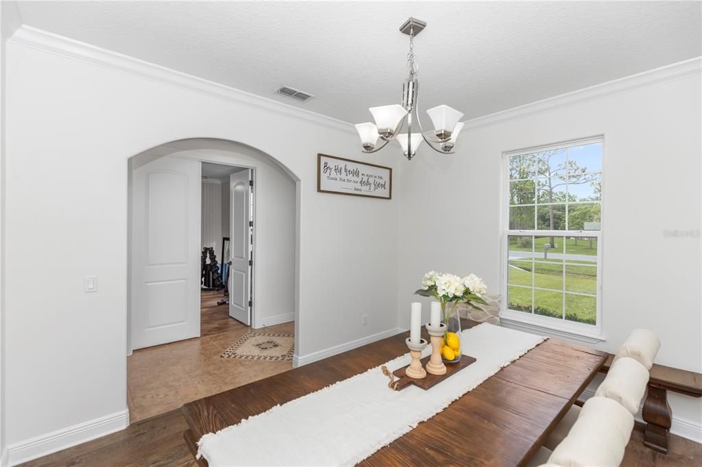 Chandelier, Dining room, Interior, Wood Texture Flooring