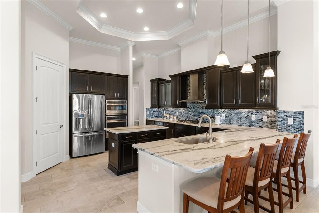 Interior, Kitchen, Pendant Lights, Recessed Lighting, Stainless Steel Appliances