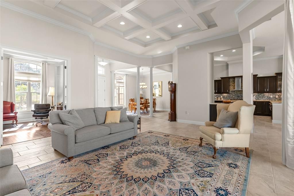 Dining room, Interior, Kitchen, Living room, Recessed Lighting