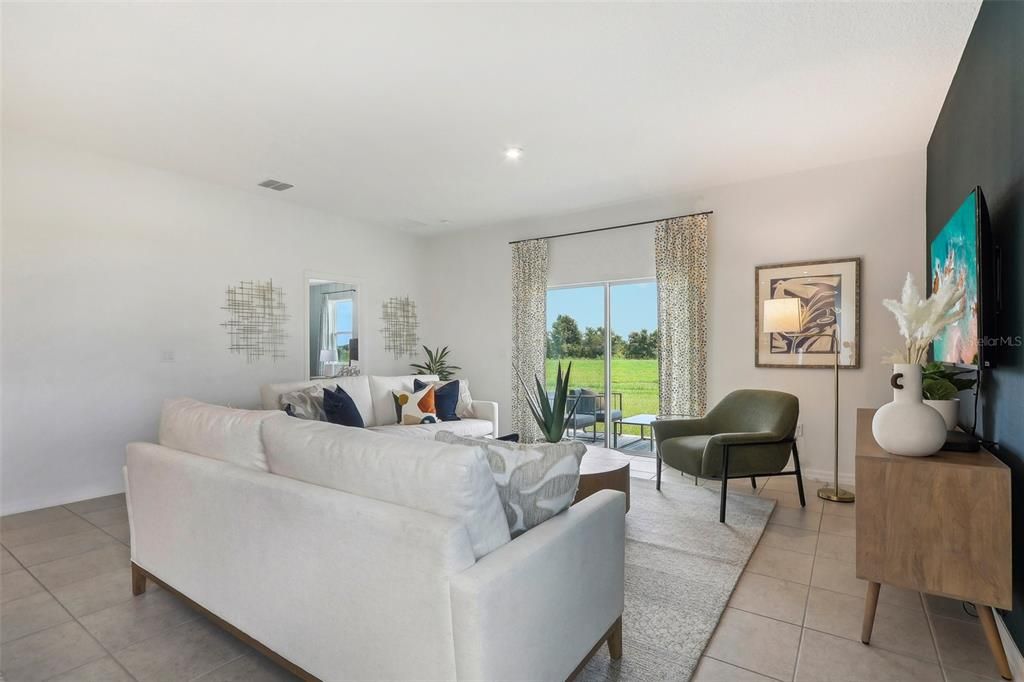 Interior, Living room, Recessed Lighting