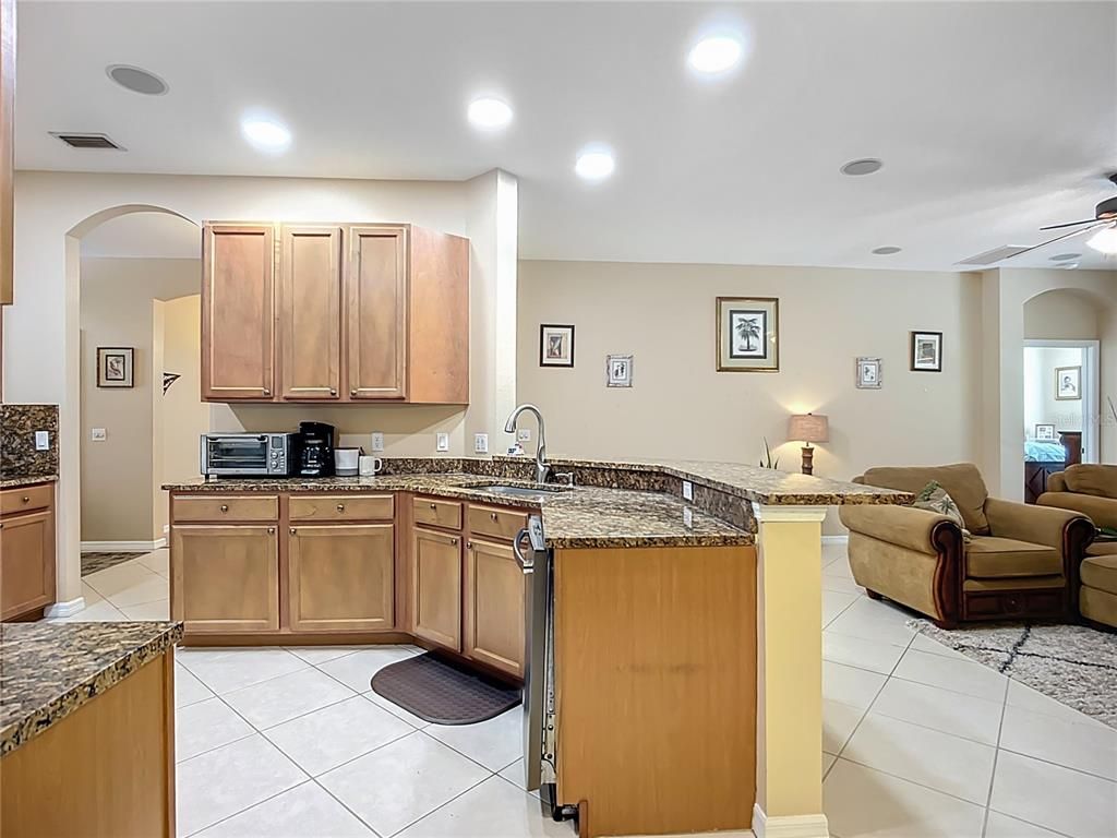 Interior, Kitchen, Living room, Recessed Lighting