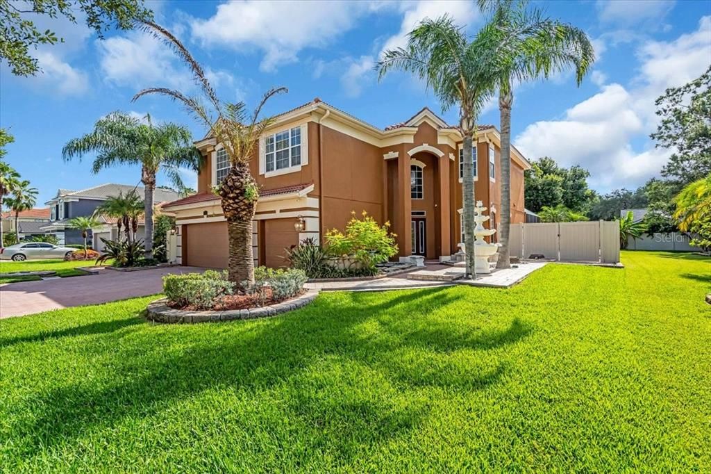 Attached, Backyard, Exterior, Facade, Mediterranean