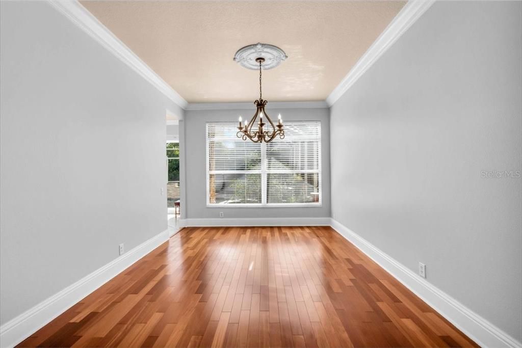 Chandelier, Empty room, Interior, Wood Texture Flooring