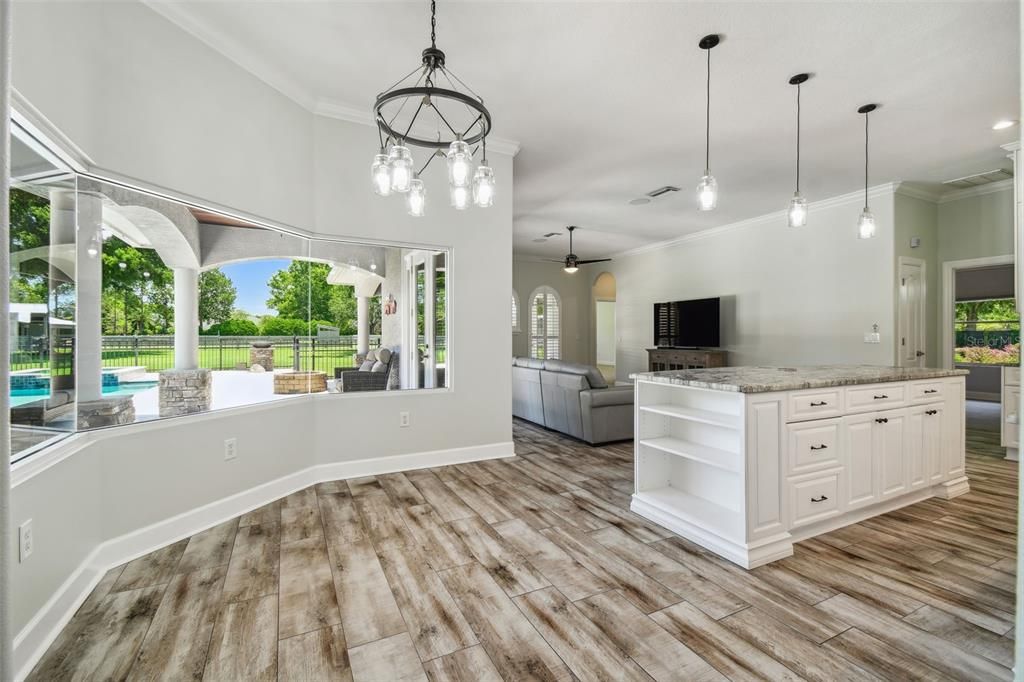 Interior, Pendant Lights, Recessed Lighting, Wood Texture Flooring