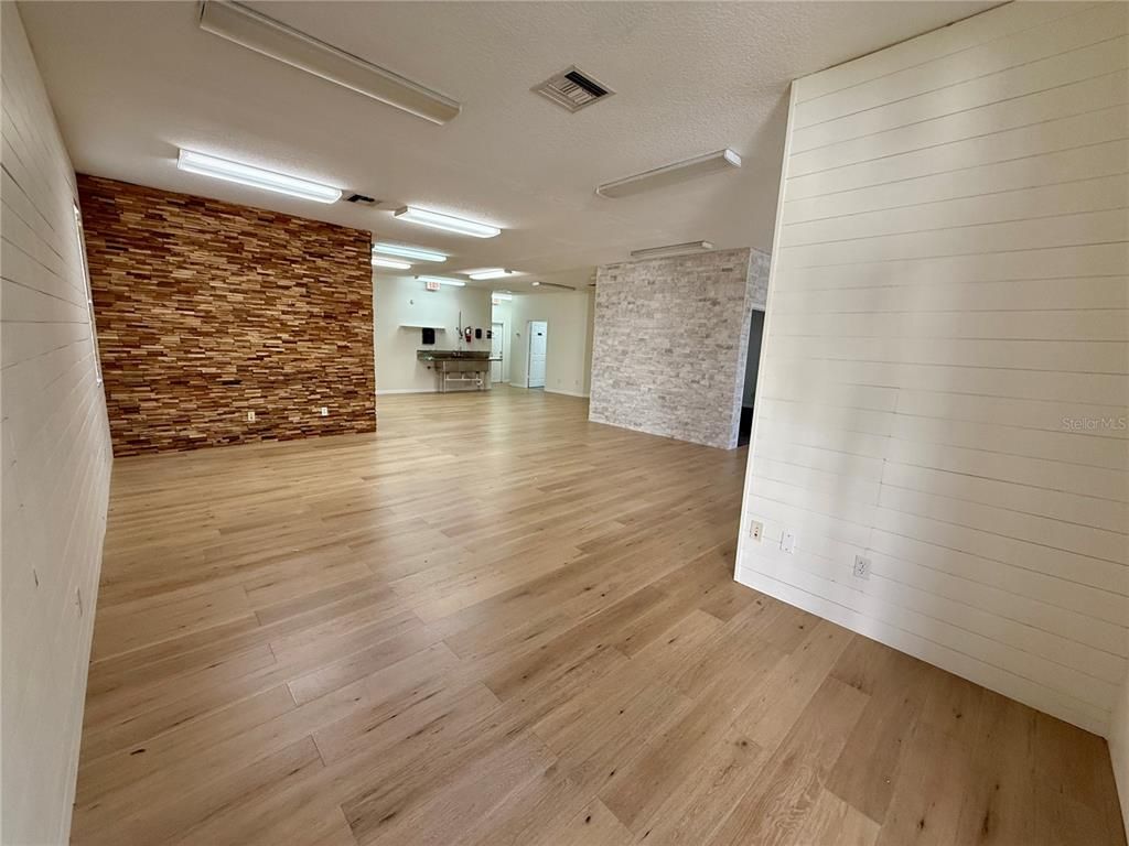 Empty room, Interior, Stone Walls, Wood Texture Flooring