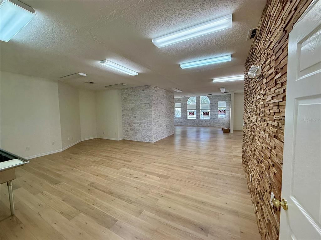 Empty room, Interior, Stone Walls, Wood Texture Flooring