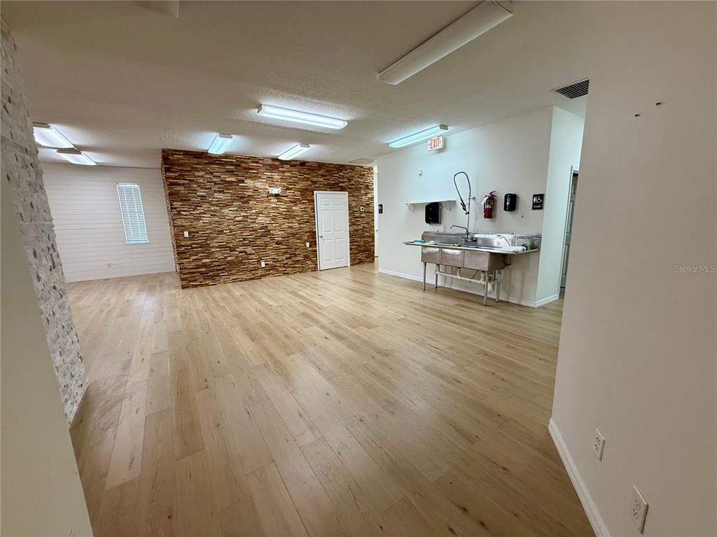 Interior, Stone Walls, Wood Texture Flooring