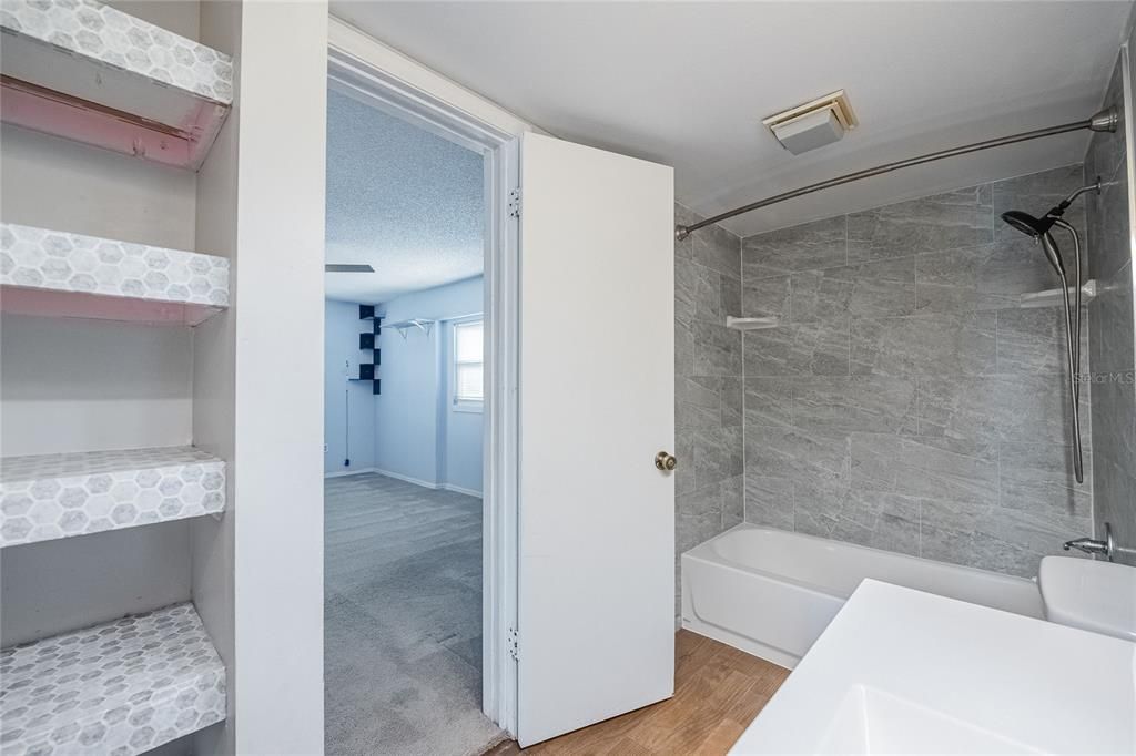 Bathroom, Interior, Wood Texture Flooring
