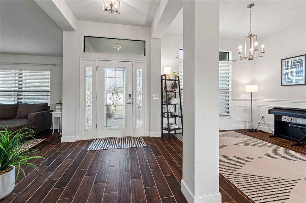 Chandelier, Interior, Pendant Lights, Wood Texture Flooring