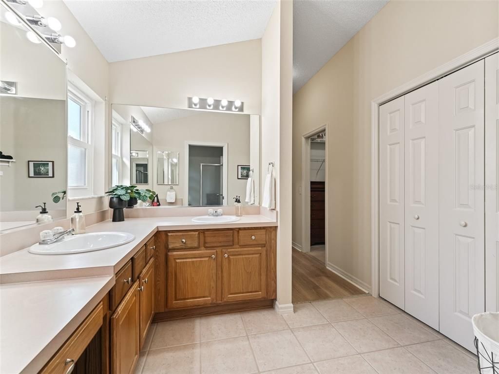 Bathroom, Dual Sink Vanities, Interior, Wood Texture Flooring