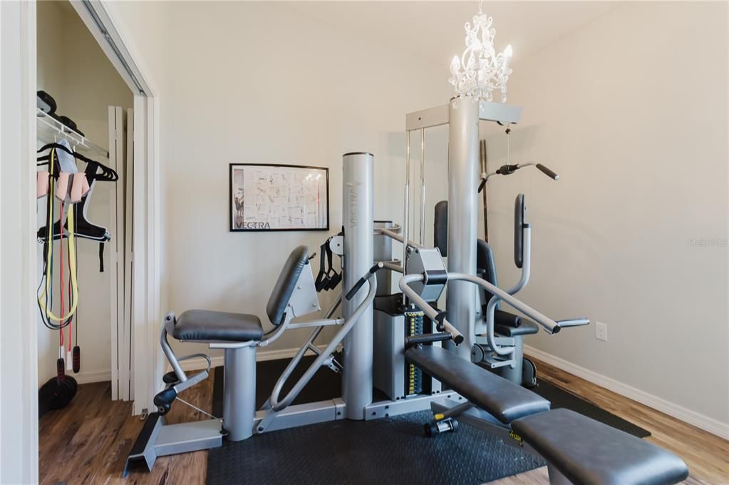 Chandelier, Fitness Equipment, Interior, Wood Texture Flooring