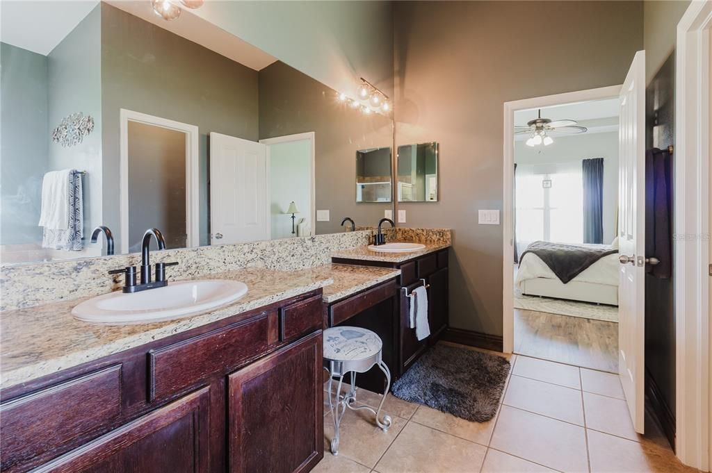 Bathroom, Dual Sink Vanities, Interior, Wood Texture Flooring