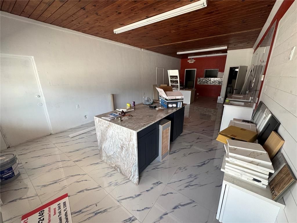 Interior, Kitchen, Marble, Wooden Ceilings