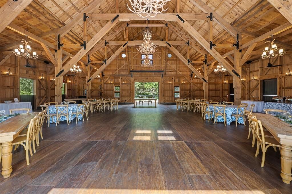 Chandelier, Dining room, Interior, Wooden Beams, Wooden Ceilings, Wood Texture Flooring, Wooden Walls