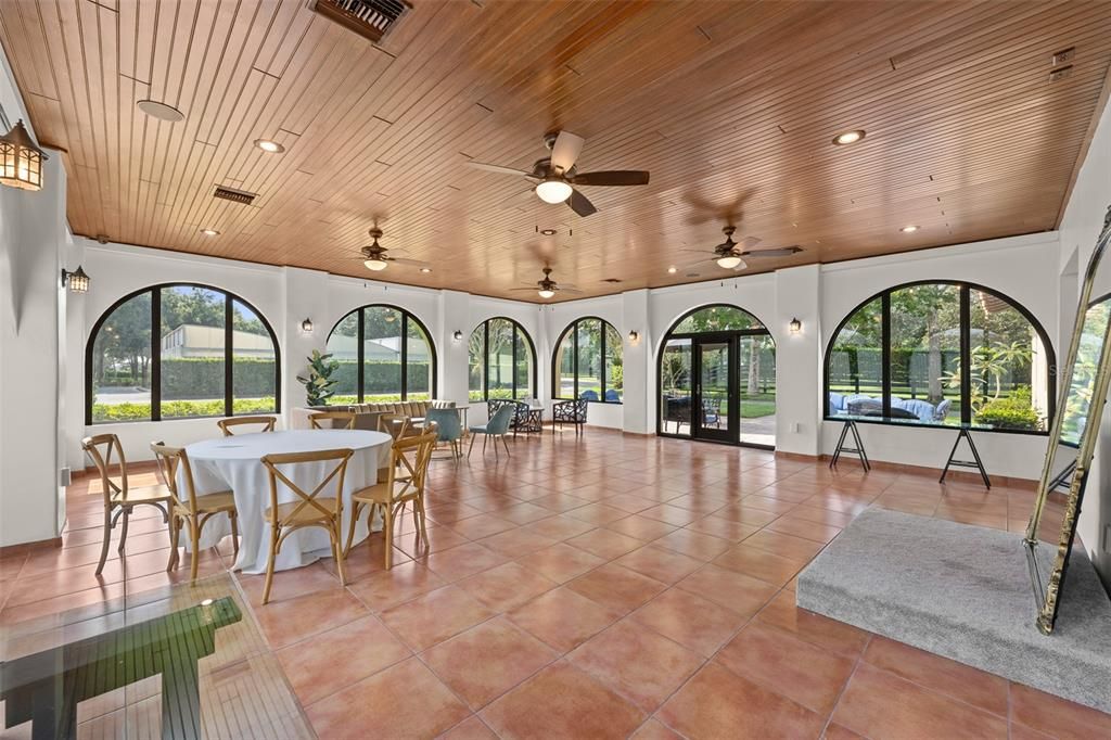 Dining room, Interior, Recessed Lighting, Wooden Ceilings