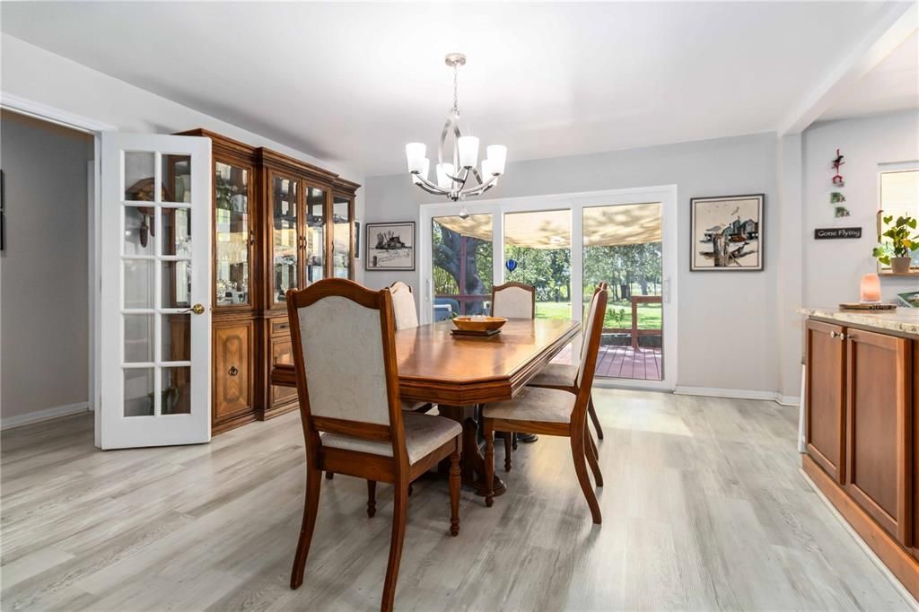 Chandelier, Dining room, Interior, Wood Texture Flooring