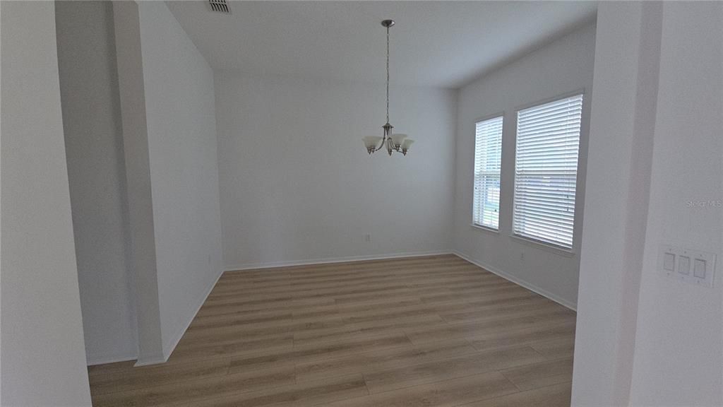 Empty room, Interior, Pendant Lights, Wood Texture Flooring