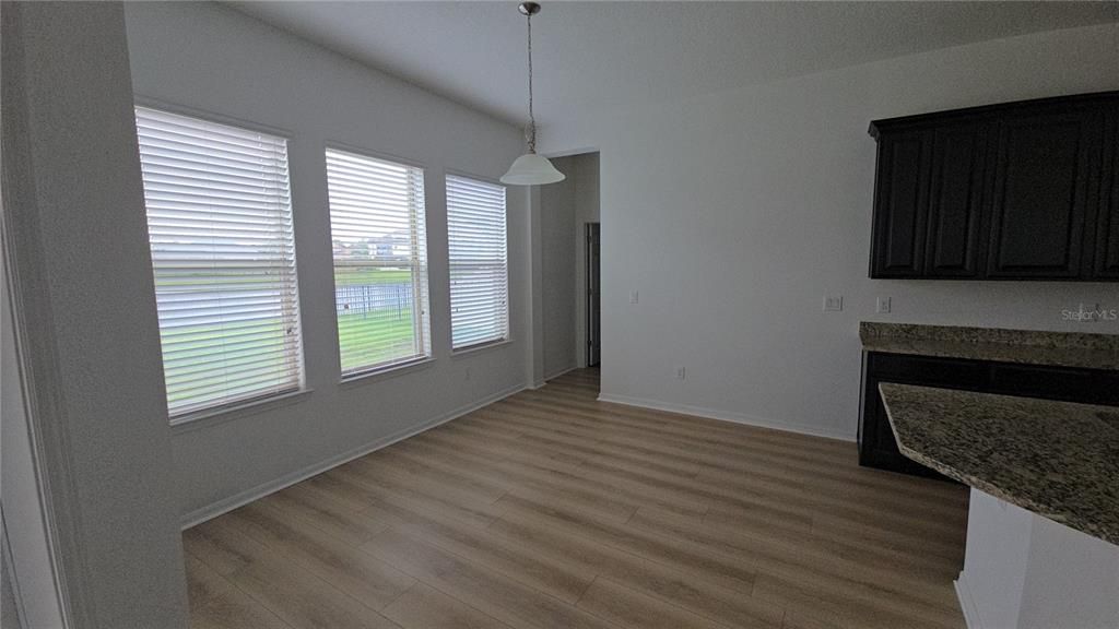 Empty room, Interior, Pendant Lights, Wood Texture Flooring