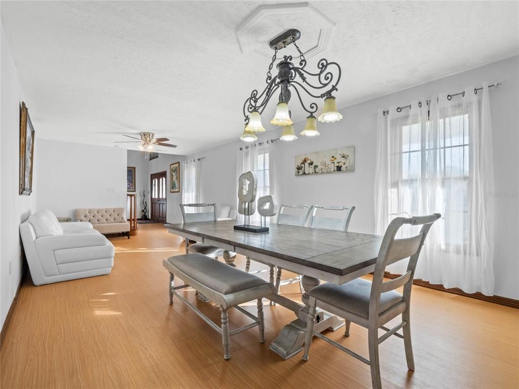Chandelier, Dining room, Interior, Wood Texture Flooring