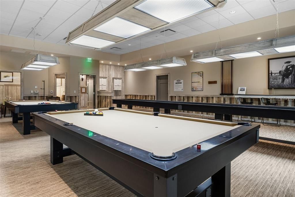 Billiard Table, Game Room, Interior, Recessed Lighting
