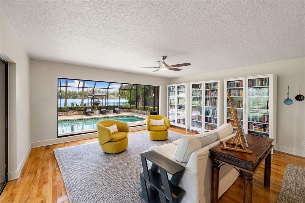 Interior, Living room, Pool, Wood Texture Flooring