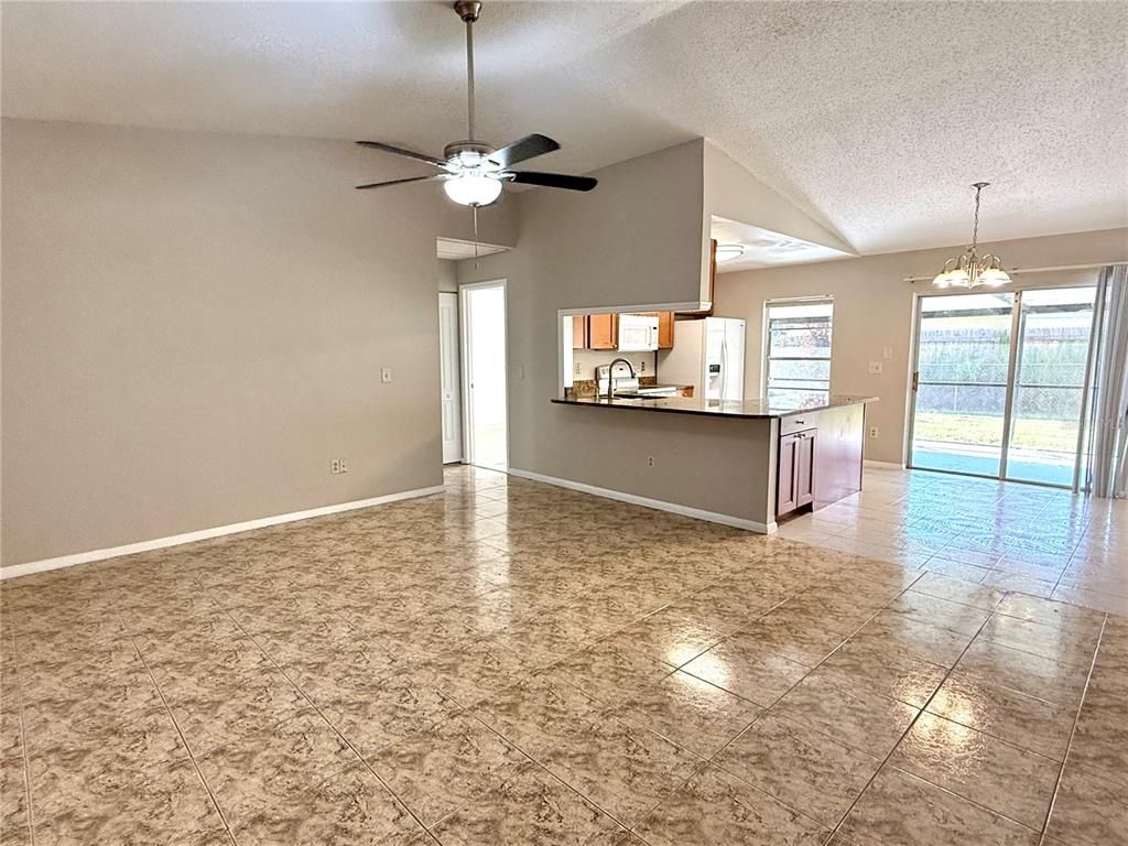 Chandelier, Empty room, Interior, Kitchen, Pendant Lights