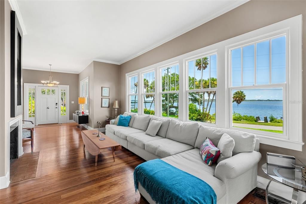 Chandelier, Interior, Living room, Water, Wood Texture Flooring