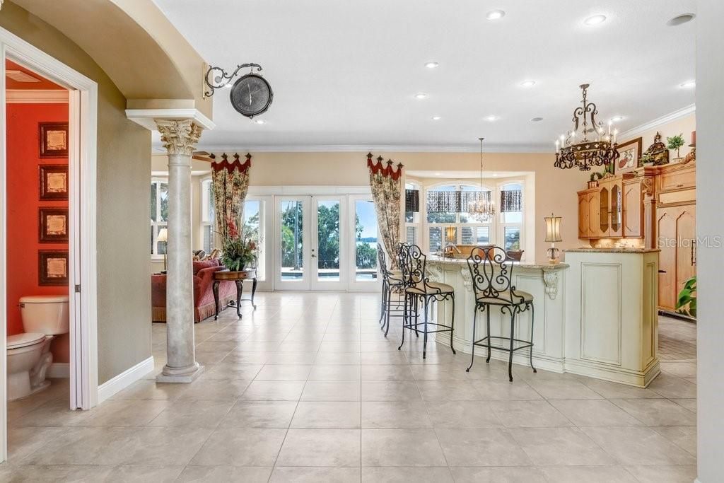 Bathroom, Chandelier, Dining room, Interior, Recessed Lighting