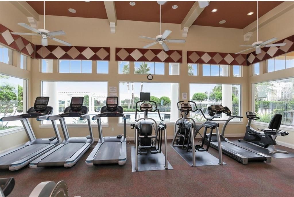 Fitness Equipment, Gym, Interior, Recessed Lighting