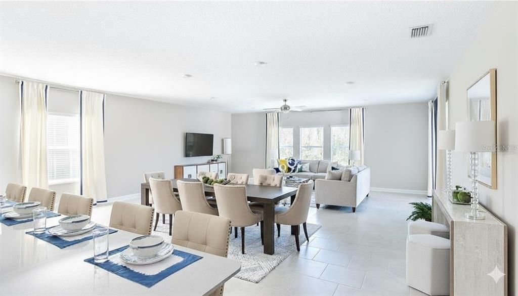Dining room, Interior, Living room, Recessed Lighting