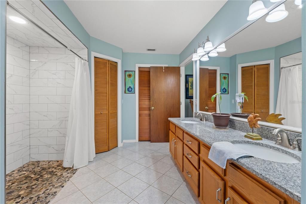 Bathroom, Dual Sink Vanities, Interior, Marble Walls