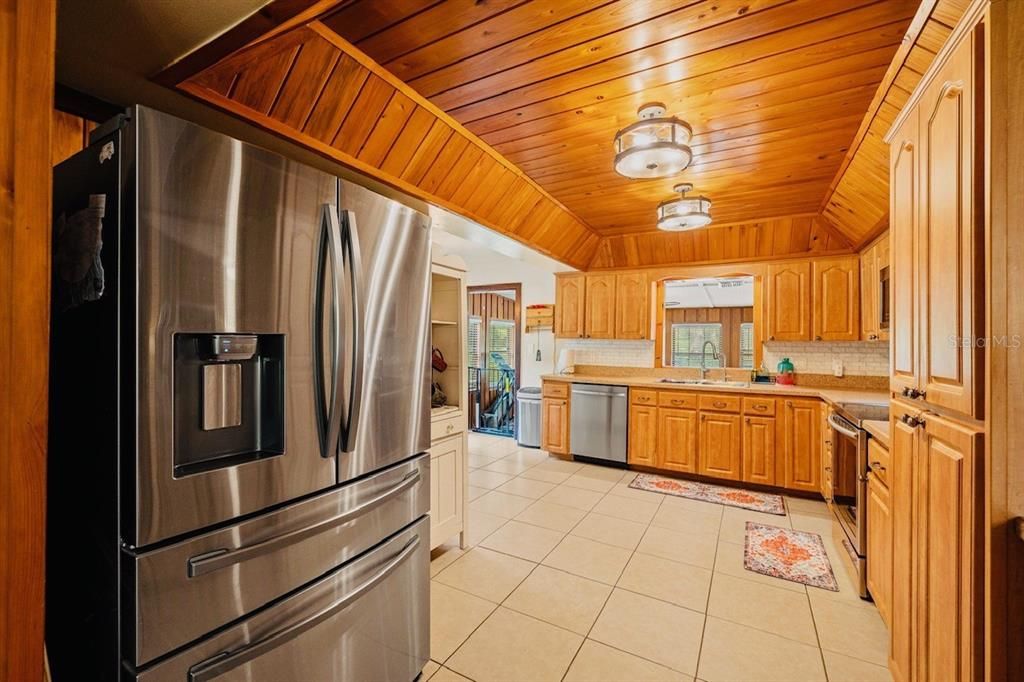Interior, Kitchen, Stainless Steel Appliances, Wooden Ceilings