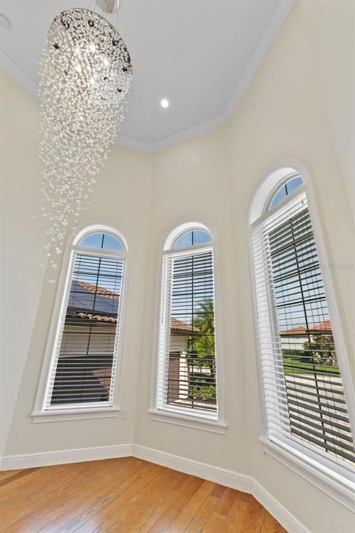 Chandelier, Interior, Recessed Lighting, Wood Texture Flooring